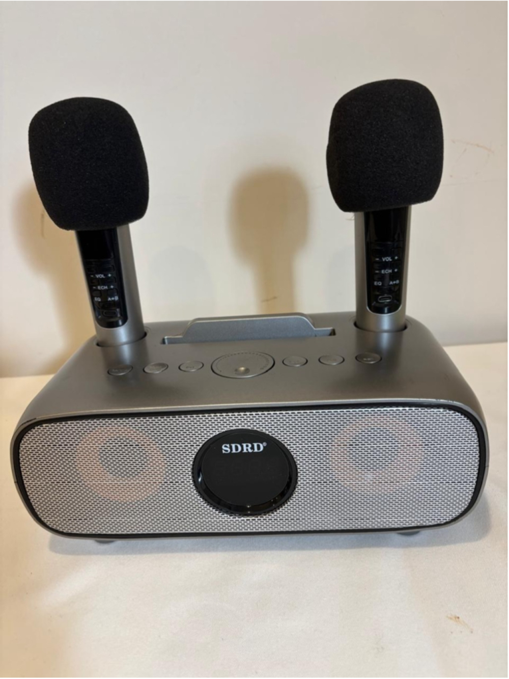 SDRD SD-316 Karaoke Speaker 2 Wireless Mics Tested Working Complete #C125